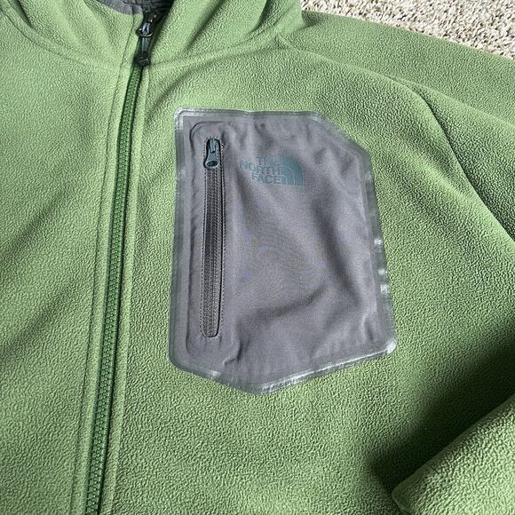 The North Face Jacket Mens XXL Green Full Zip Hood Fleece Sweater JacketOutdoors - Picture 2 of 11